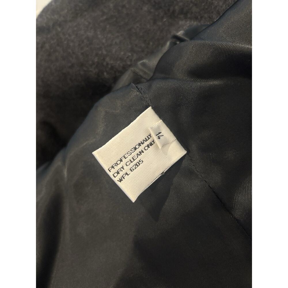 Bill Blass Coat Womens 14 Black Textured Alpaca Merino Wool Italian Overcoat - Picture 6 of 6